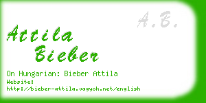 attila bieber business card